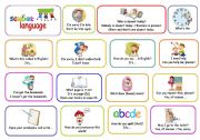 English Worksheet: School language - English classes (B&W) poster
