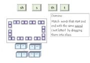 English worksheet: sh th sound domino