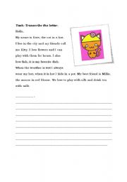English Worksheet: Transcription Exercise