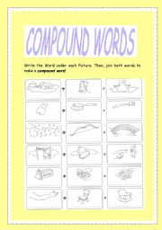 English Worksheet: COMPOUND NOUNS