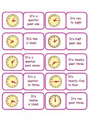 English Worksheet: TIME DOMINO