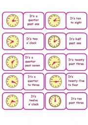 English Worksheet: TIME DOMINO