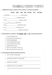 English Worksheet: Present Perfect