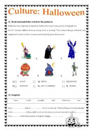 English Worksheet: Halloween