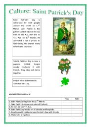 English Worksheet: Saint Patricks Day