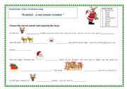 English Worksheet: Rudolph, the red nosed reindeer