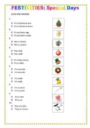 English worksheet: Festivities: Special days