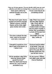 English Worksheet: Story Openings