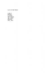 English Worksheet: WEEKDAYS