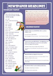 English Worksheet: NEWSPAPERS