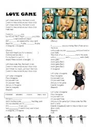 English Worksheet: Love game - Lady Gaga
