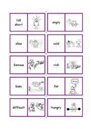 English Worksheet: Play dominoes with adjectives