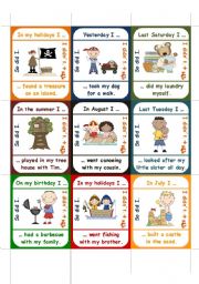 English Worksheet: So did I / I didnt // word-order -> go fish game (PART 1 of 2)