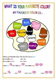 WHAT IS YOUR FAVORITE COLOR? (2 pages) 