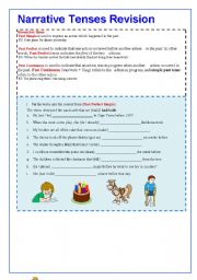 English worksheet: Narrative Tenses