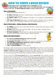 English Worksheet: HOW TO WRITE A BOOK REVIEW