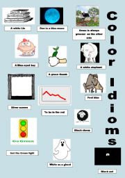 English Worksheet: color idioms