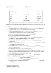 English worksheet: Vocabulary Exercise