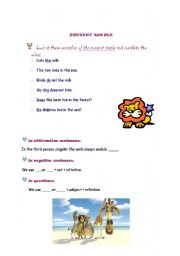 English worksheet: Present simple for an 