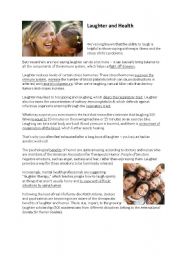 English Worksheet: laughter and health