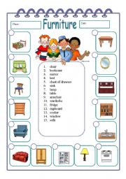 English Worksheet: Furniture