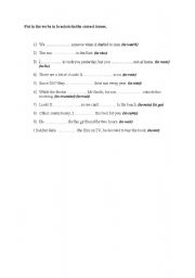 English Worksheet: Mixed Tenses Exercise