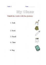 English worksheet: My Class