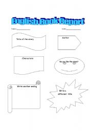 English worksheet: book report 