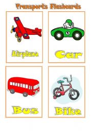 English Worksheet: Transports Flashcards- set of 6