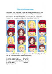 English Worksheet: 16 pictures game