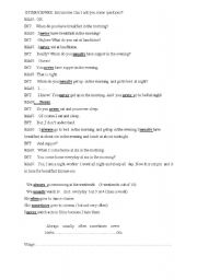 English Worksheet: frequency adverbs drama script