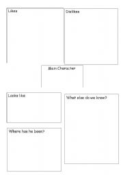 English Worksheet: Character Sketch Template