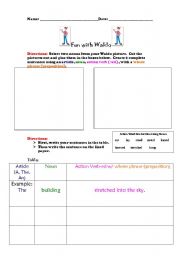 English Worksheet: Wheres Waldo nound and verb activity 