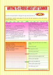 English Worksheet: Writing to a friend 