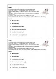 English worksheet: pets