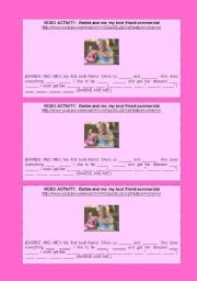 English worksheet: VIDEO ACTIVITY: Barbie and Me (With key)