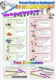 English Worksheet: Present simple vs present continuous + Time expressions  Grammar Guide 1
