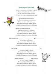 English Worksheet: Teaching the time - rock around the clock