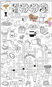 English Worksheet: food crossword 1