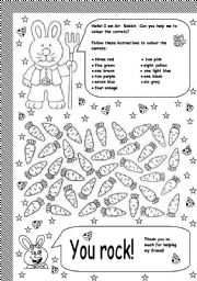 English Worksheet: colours + numbers 