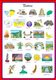 English Worksheet: Pictionary on Nature ** fully editable