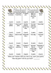 English worksheet: Bingo