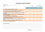 English Worksheet: Writing Journal Rubric