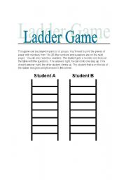 English Worksheet: LADDER GAME