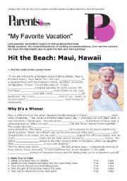 English Worksheet: Hit The Beach: Maui, Hawaii