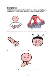 English Worksheet: health-symptoms