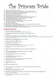 English Worksheet: THE PRINCESS BRIDE. MOVING AND LEARNING. PART 3