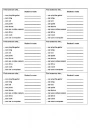 English Worksheet: Can - Find someone who