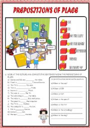 English Worksheet: Prepositions of place