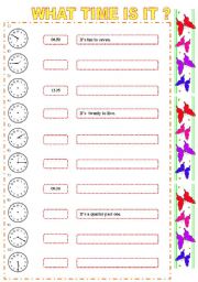 English Worksheet: what time is it ?